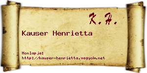 Kauser Henrietta névjegykártya